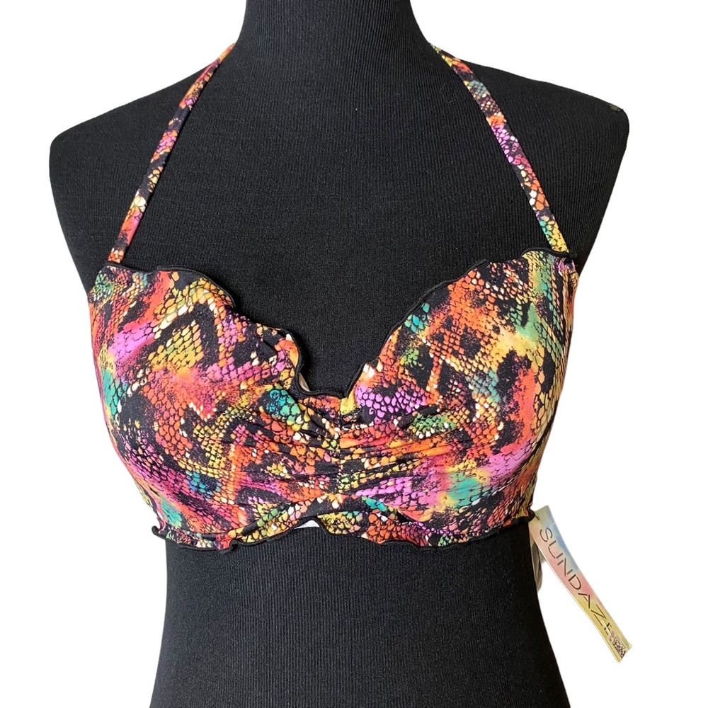 Sundaze Bathing Suit Top 32DD Snake Print
